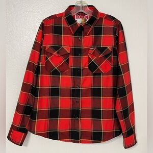 Dixxon Flannel Co Red Black Plaid Button Up Shirt  Western Skate Streetwear